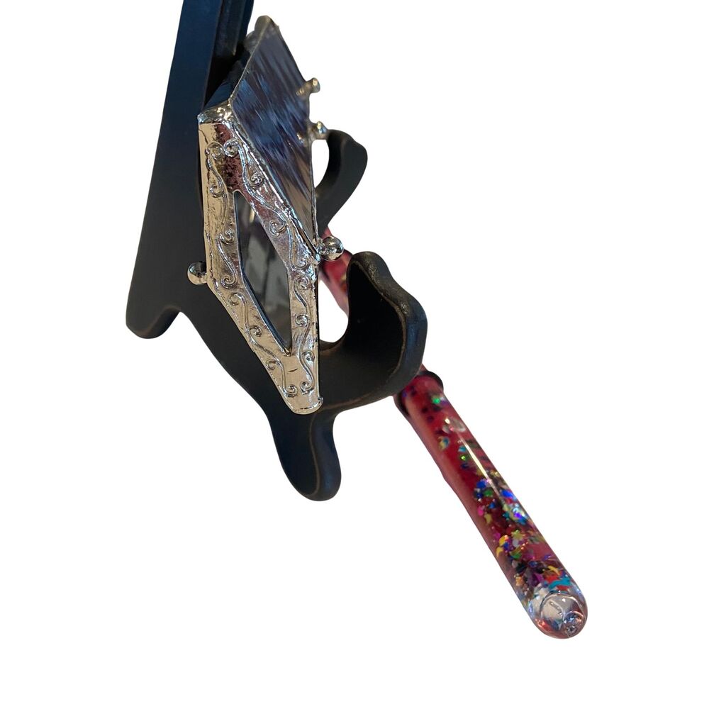 VTG Kaleidoscope Prismatic Oil Wand Purple Stained Slag Glass Glitter w/ Box - Picture 8 of 14